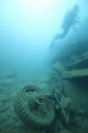   Quarry Horseshoe Pass Llangollen Wales. Algae cant grow because copper slate so viz superb UK diving. Ropes needed get down there though Image uncropped. Wales diving). diving) uncropped  